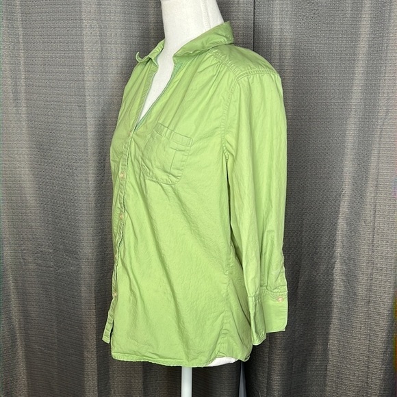 EDDIE BAUER MEDIUM GREEN BUTTON FRONT SHIRT - Picture 5 of 8